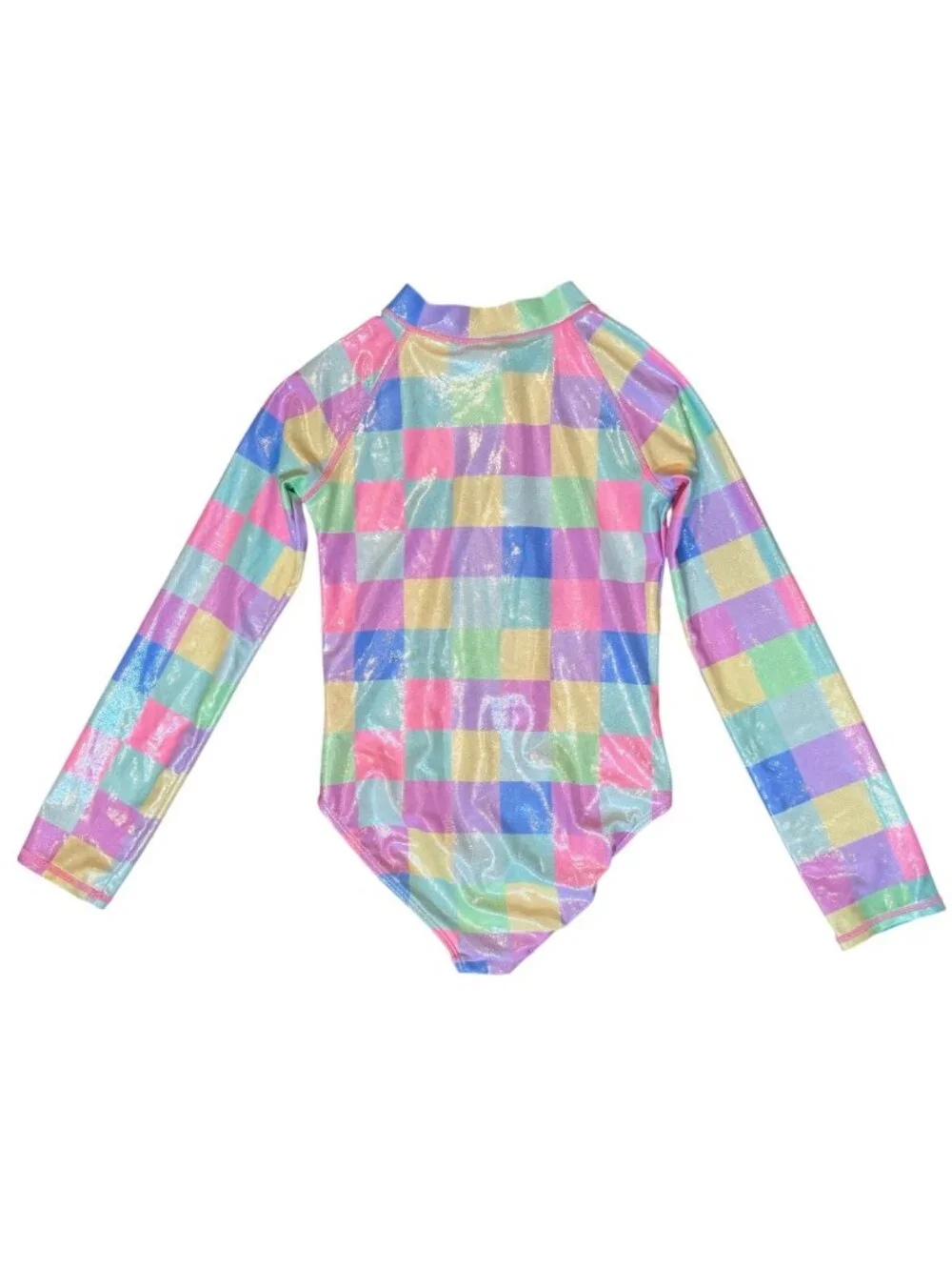 BMAGICAL Girls Swim Rashguard Size 8 Pink Plaid